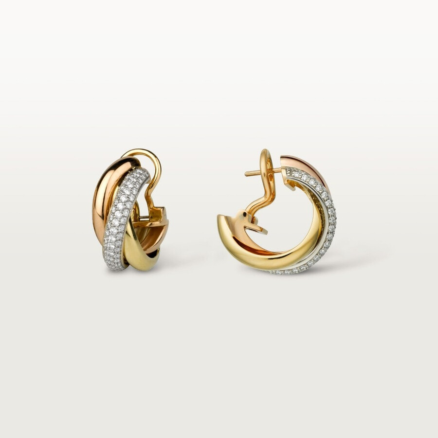 orecchini trinity modello classico semi-pavé
