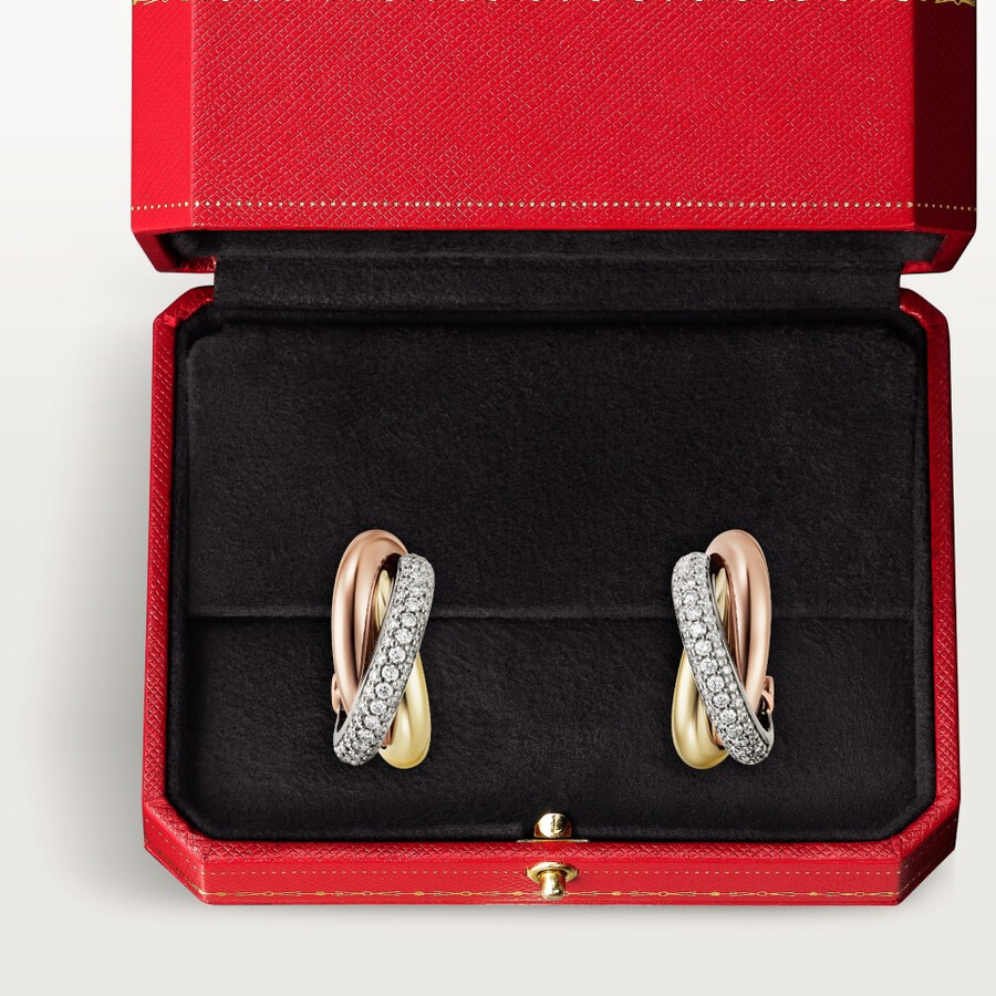 orecchini trinity modello classico semi-pavé