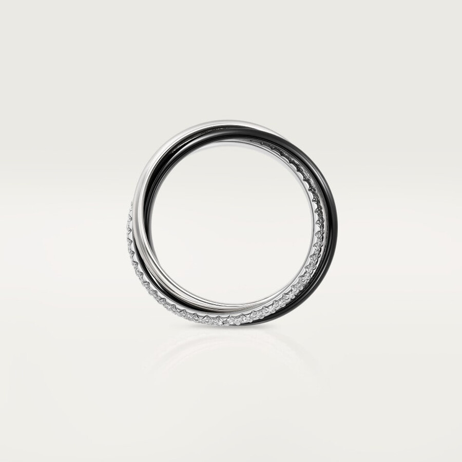 anello trinity ceramica modello piccolo semi-pavé