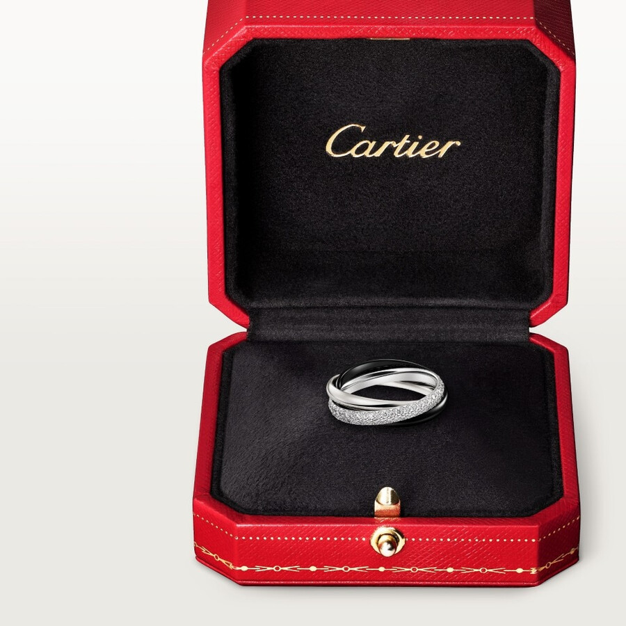 anello trinity ceramica modello piccolo semi-pavé