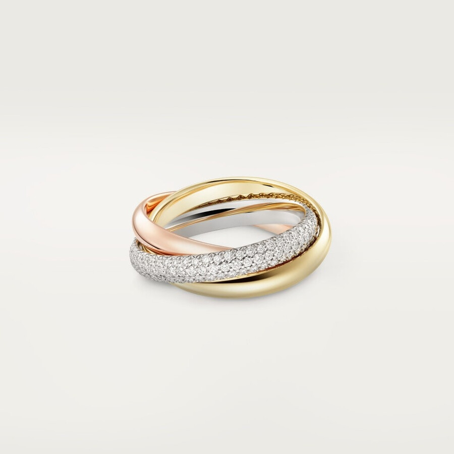 anello trinity modello classico semi-pavé