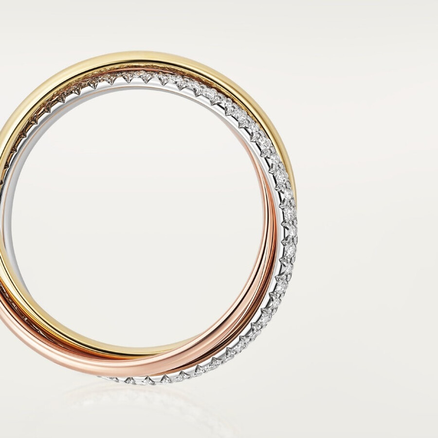 anello trinity modello classico semi-pavé