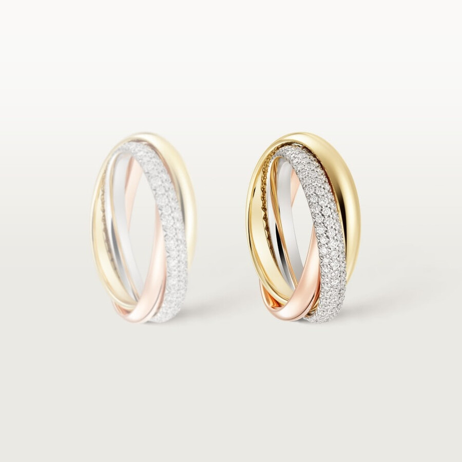 anello trinity modello classico semi-pavé