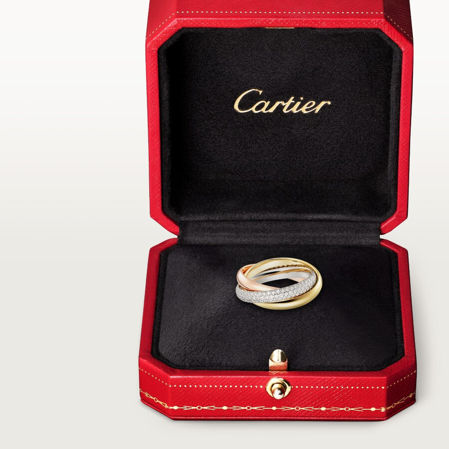 anello trinity modello classico semi-pavé