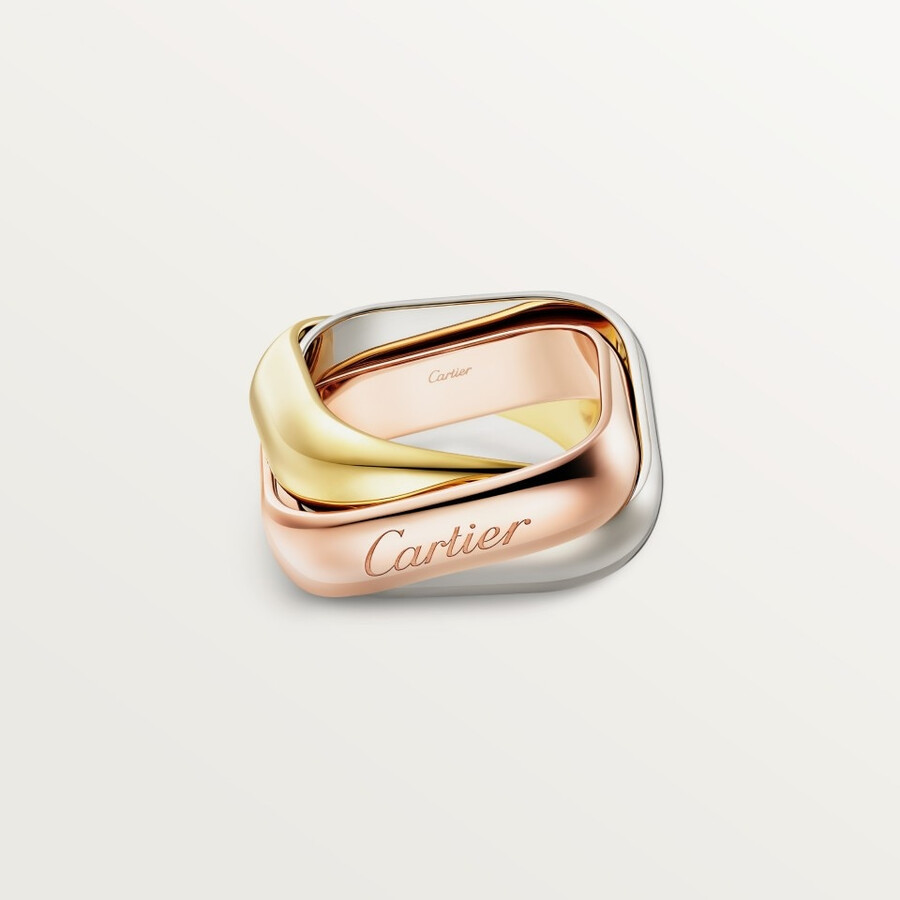 anello trinity a forma di cuscino modello grande