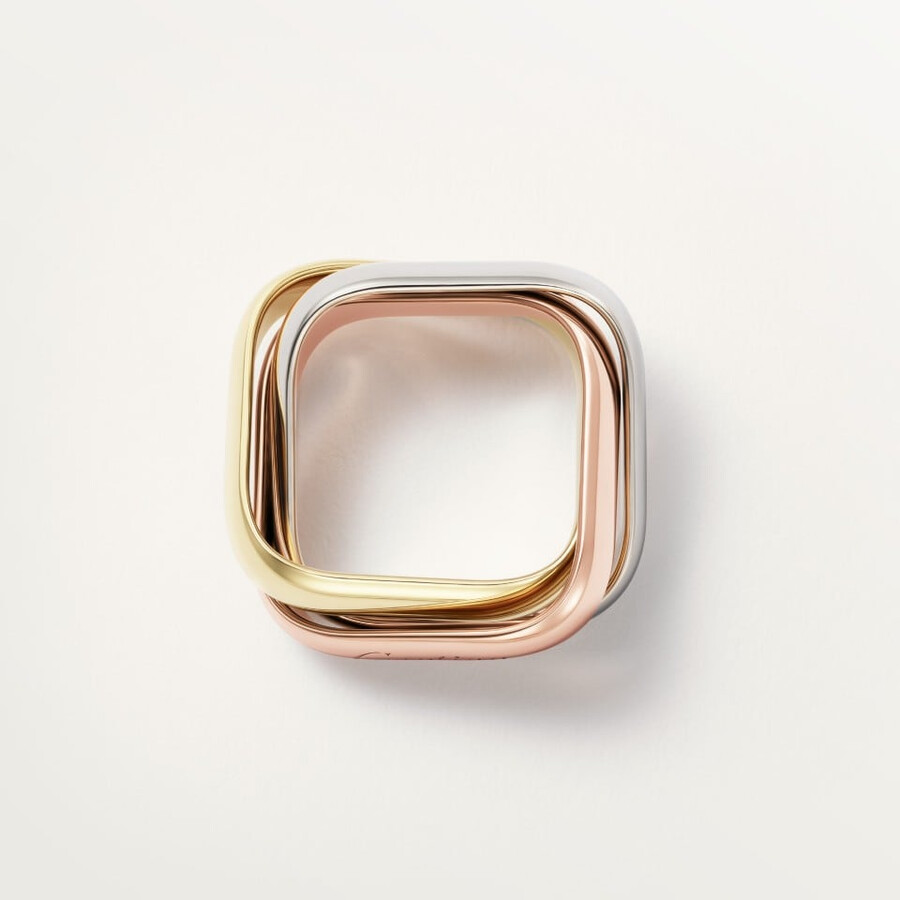anello trinity a forma di cuscino modello grande