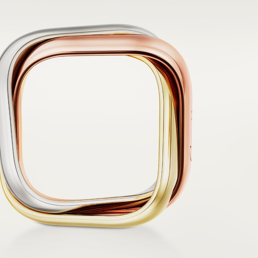 anello trinity a forma di cuscino modello grande