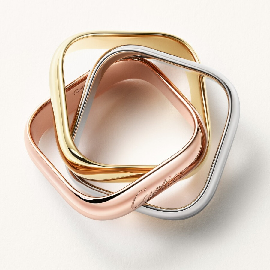 anello trinity a forma di cuscino modello grande