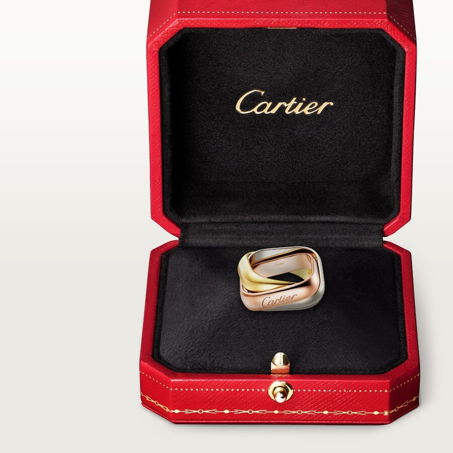 anello trinity a forma di cuscino modello grande