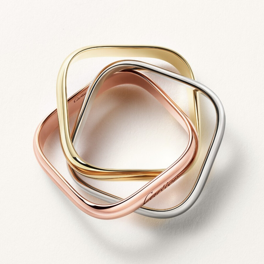anello trinity a forma di cuscino modello classico