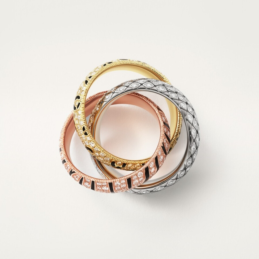 anello trinity lacca pavé